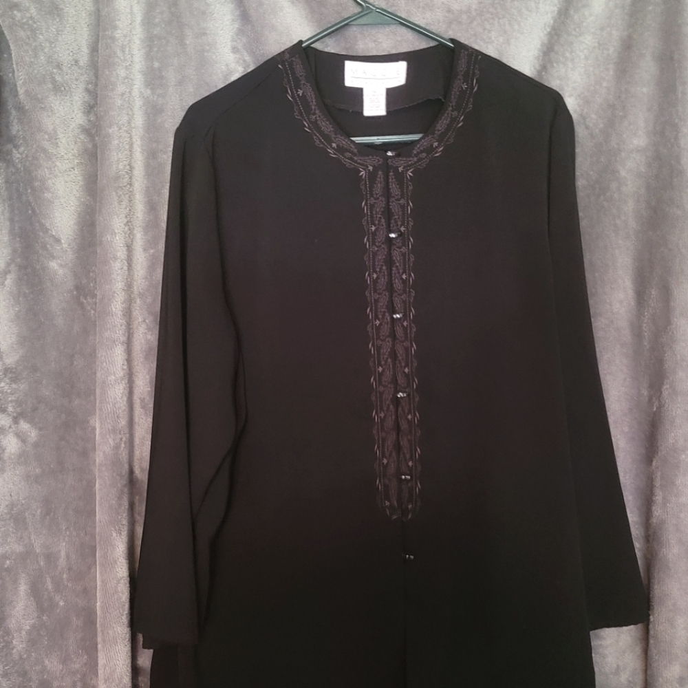 Maggie McNaughton,  black, 1X dressy blouse